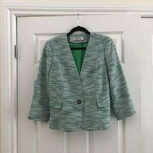 Kasper light weight multi coloured (green, blue, white) blazer size 8 - M